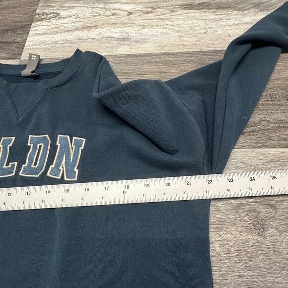 Sweaty Betty Teal Gray Womens XS Spell Out Crewneck SBLDN‎ Oversized Sweatshirt - Picture 6 of 9